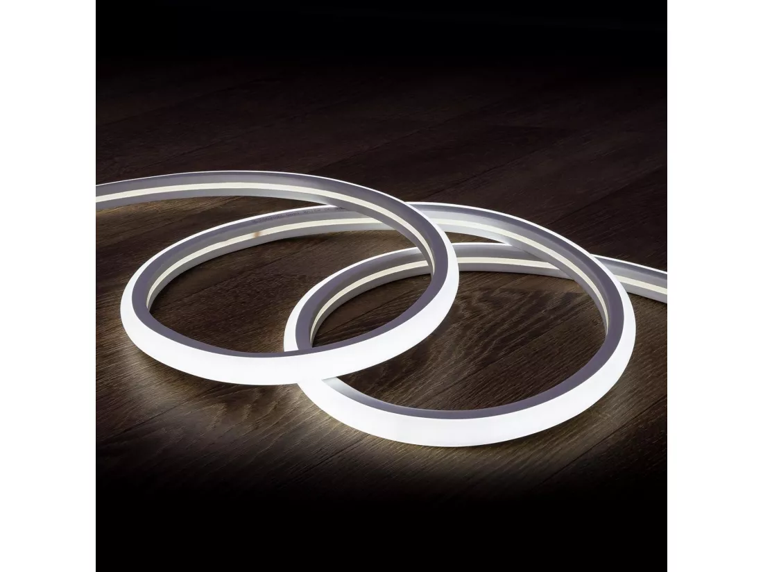 Bobine Gaine Néon LED Flexible Dimmable 7.5W/m 220V AC 120 LED/m 50m Semi-circulaire 180° Blanc Froid IP67 Coupe Tous les 100cm 6000K Blanc froid