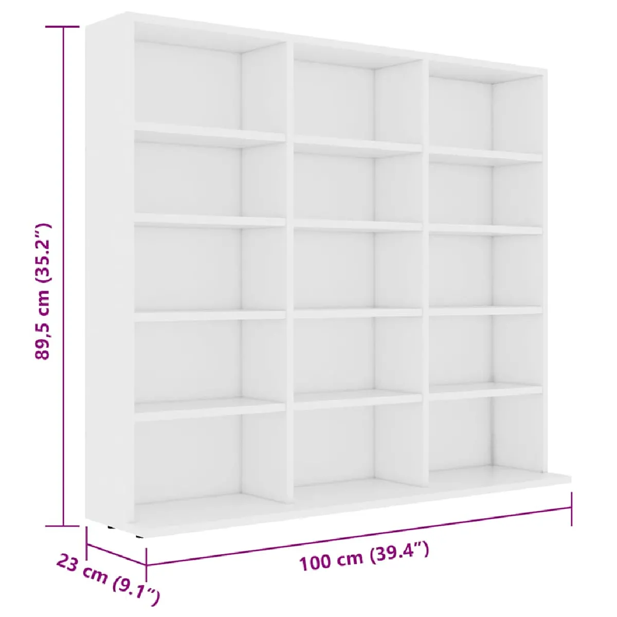 vidaXL Armoire à CD - Blanc
