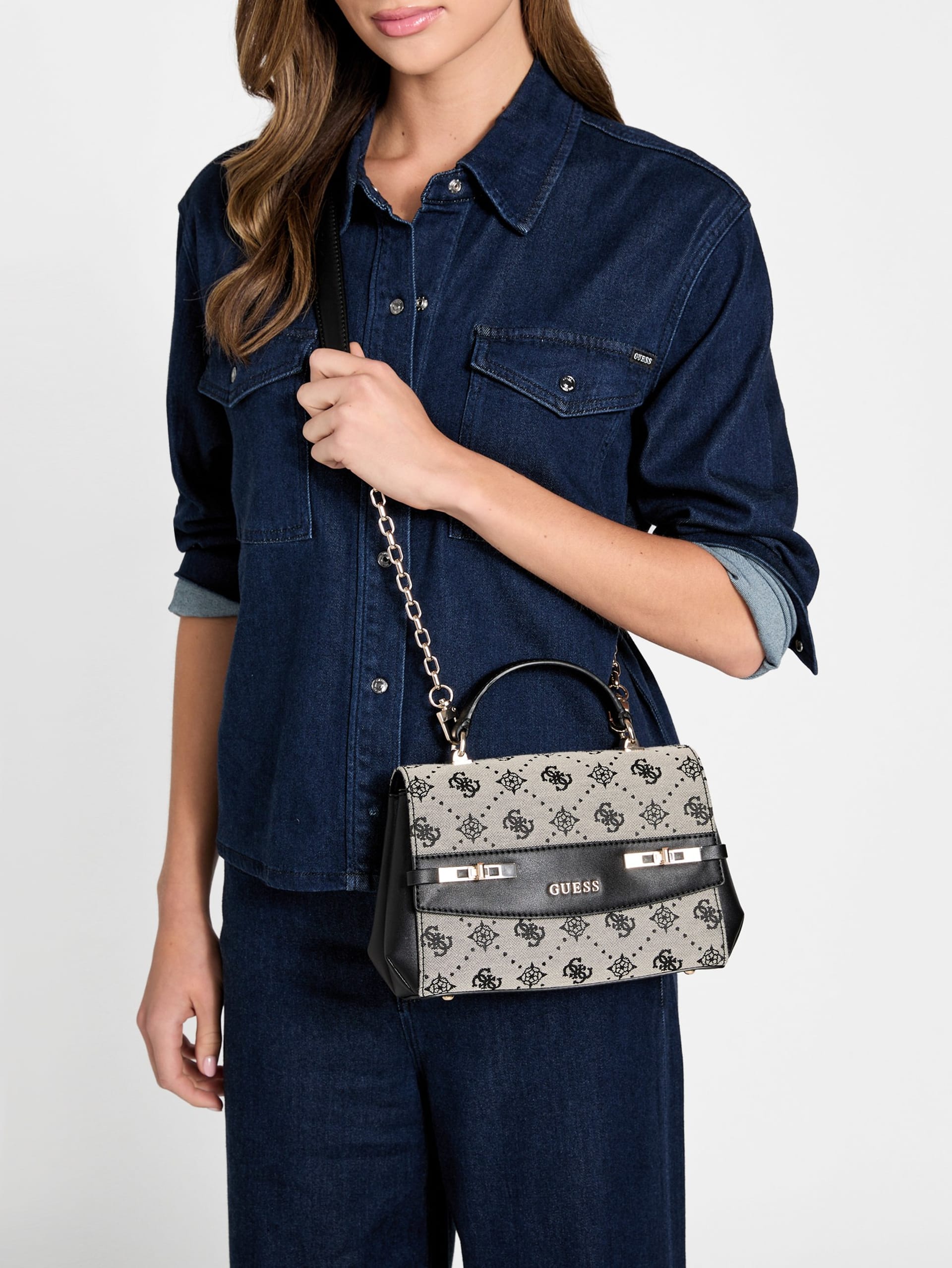 Bolsa transversal com alça superior Melinda Quattro G