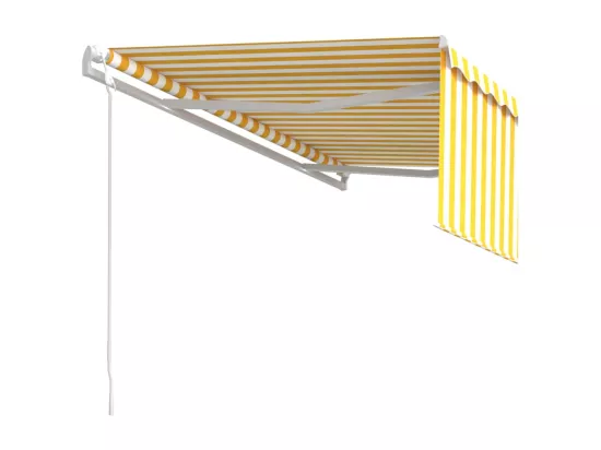 Auvent automatique rétractable avec store 4x3 m Jaune et blanc