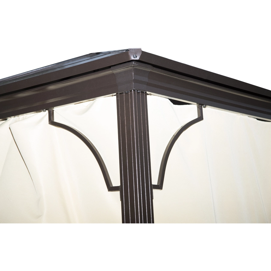 Outsunny Luxus Pavillon mit lichtdurchlässigem Dach braun, natur