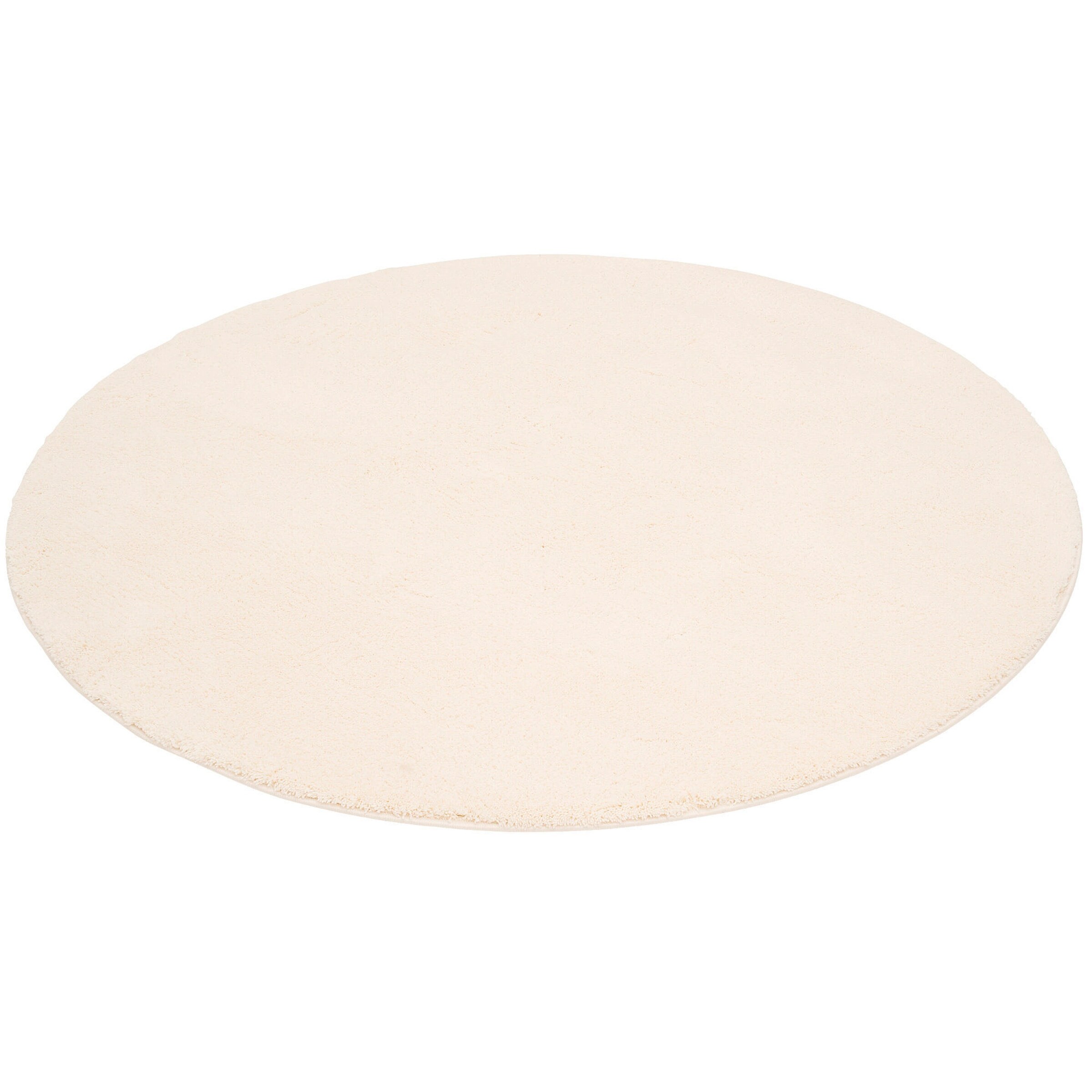 Pergamon Super Soft Kinder Hochflor Teppich Silky Kids Rund Creme - 160x160 cm