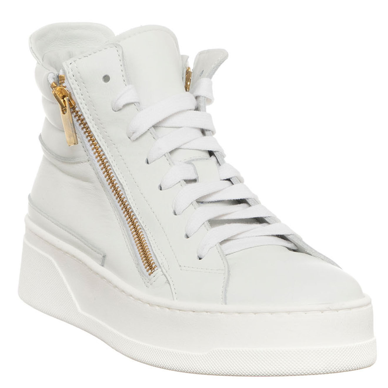 Loretta Pettinari Sneakers en Cuir Freddo blanches