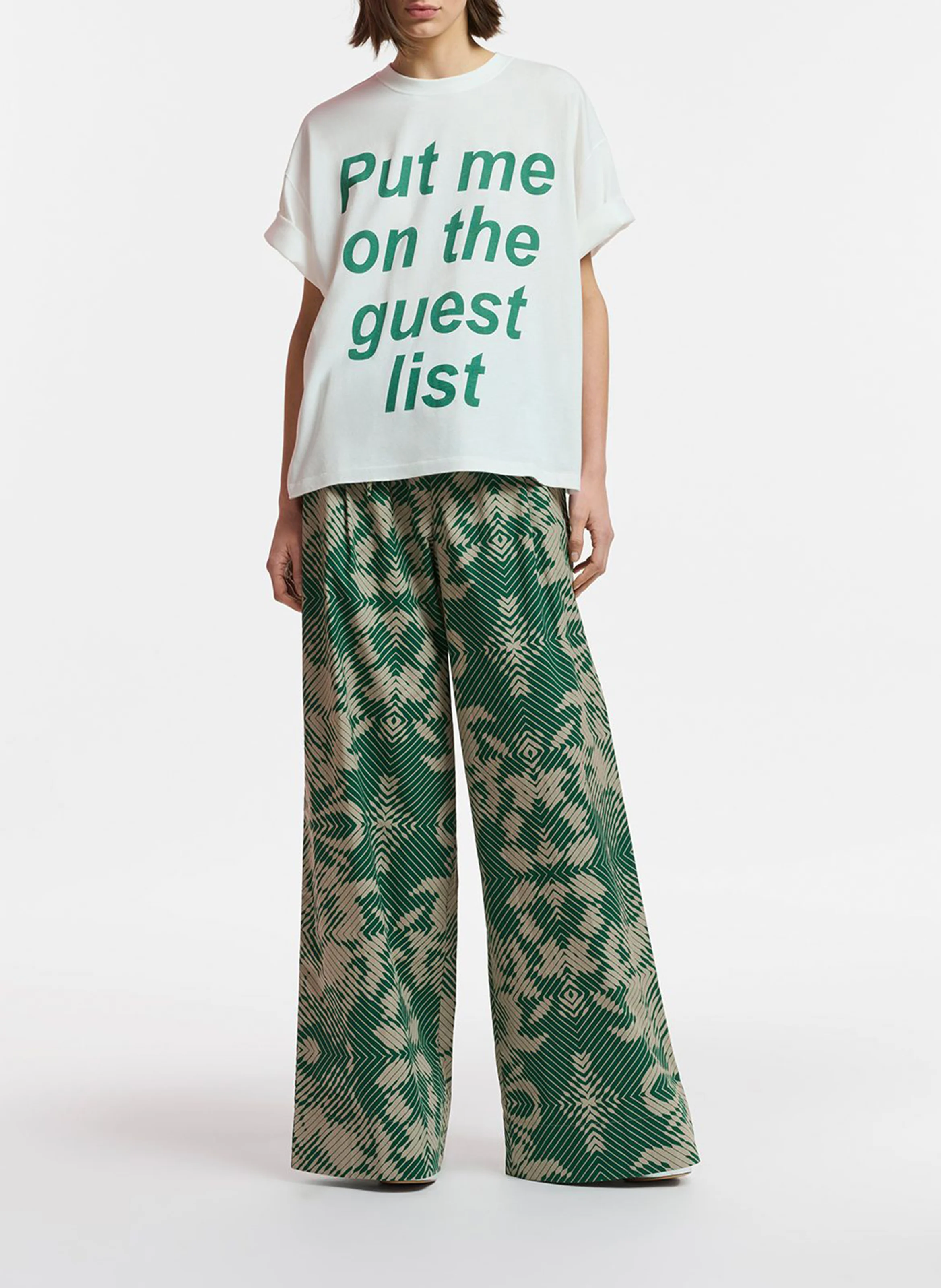 GRIBBLE - Pantalon large en coton | Vert