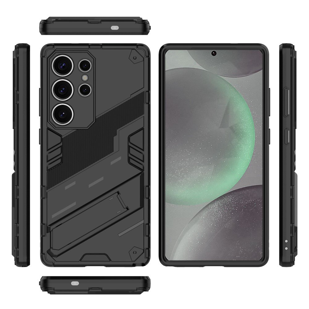 Samsung Galaxy S25 Ultra Hybrid Hardcase Hülle   Kickstand Aufsteller - Schwarz