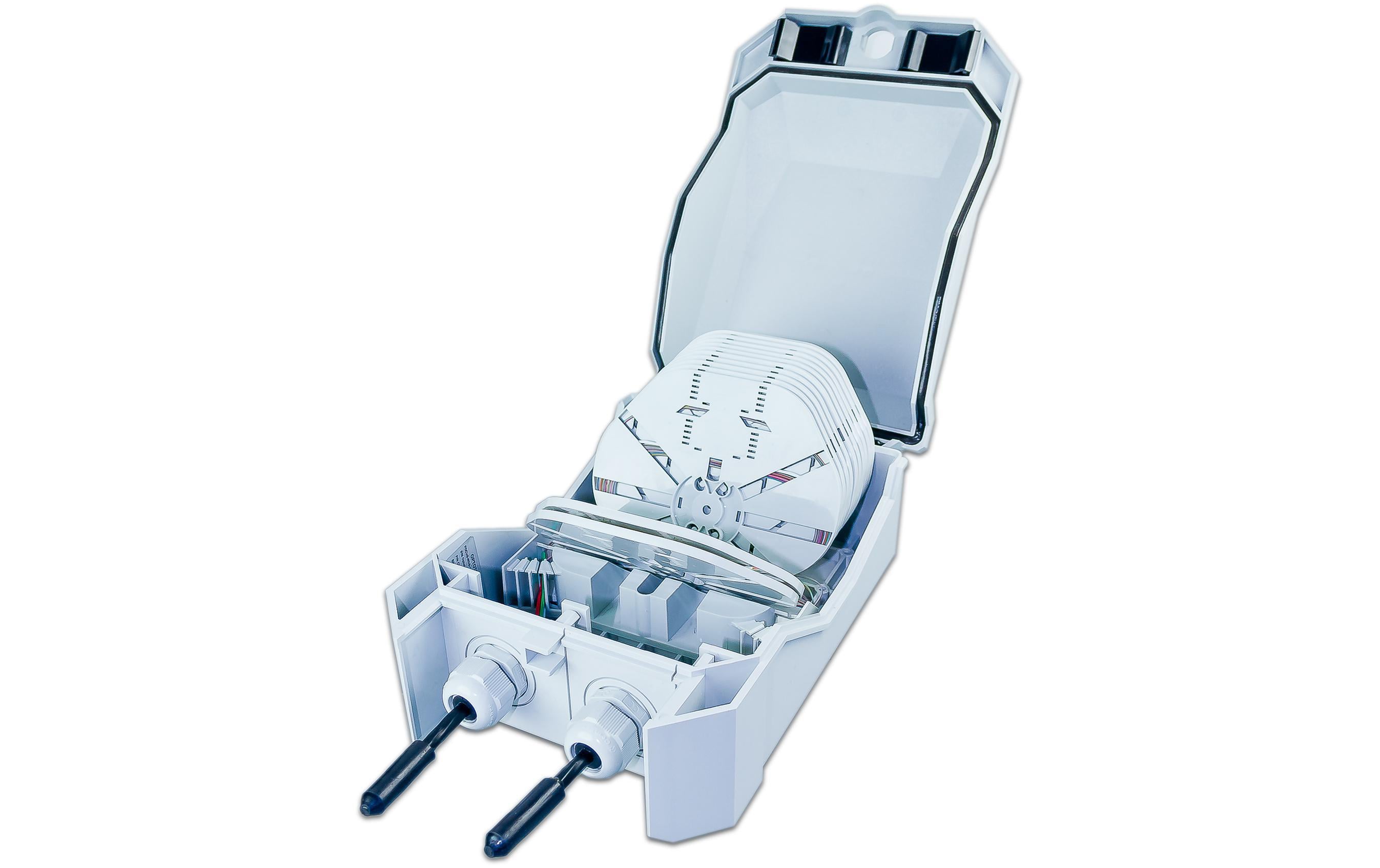Spleissbox IP55 Wandbox Mittel Patch-16 für 72 Fasern<br>IP55 Wandbox Mittel Patch-16