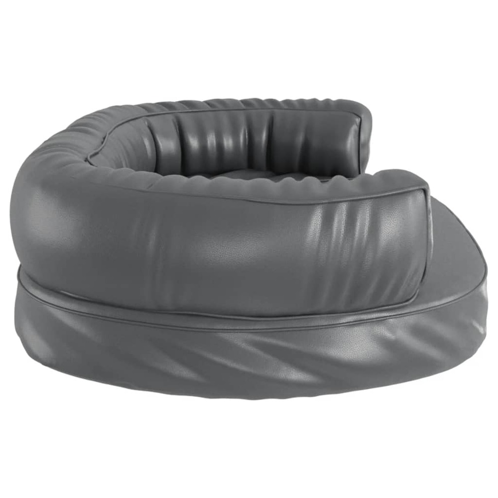 Lit pour chien ergonomique mousse gris 75x53 cm similicuir