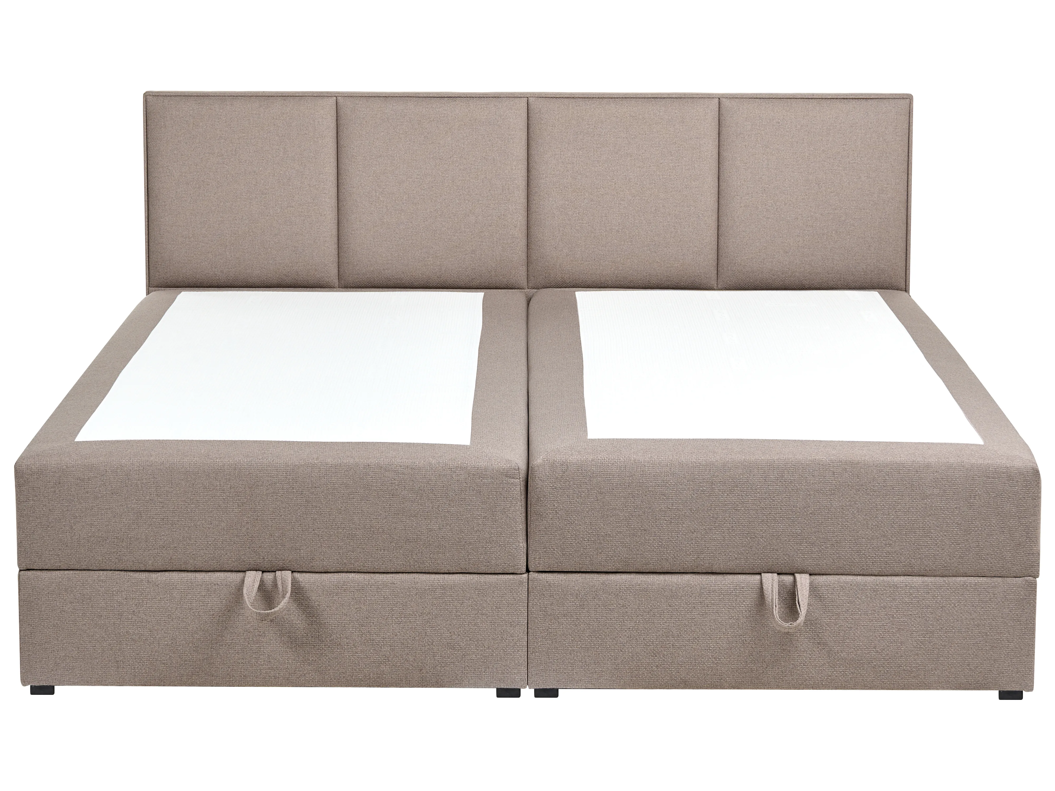 Boxspring met opbergruimte Stof BARONET 180 x 200 cm Taupe