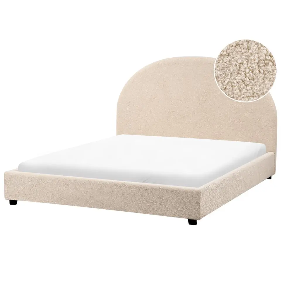 VAUCLUSE - Tweepersoonsbed - Beige - 140 x 200 cm - Bouclé