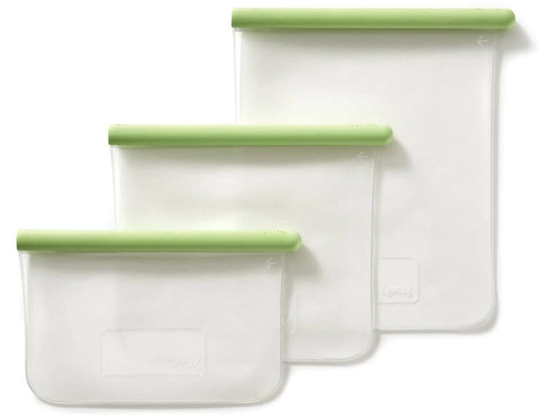Lékué Frischhaltebeutel Set Set mit 3 flachen Mehrwegbeuteln in 3 verschiedenen Grössen