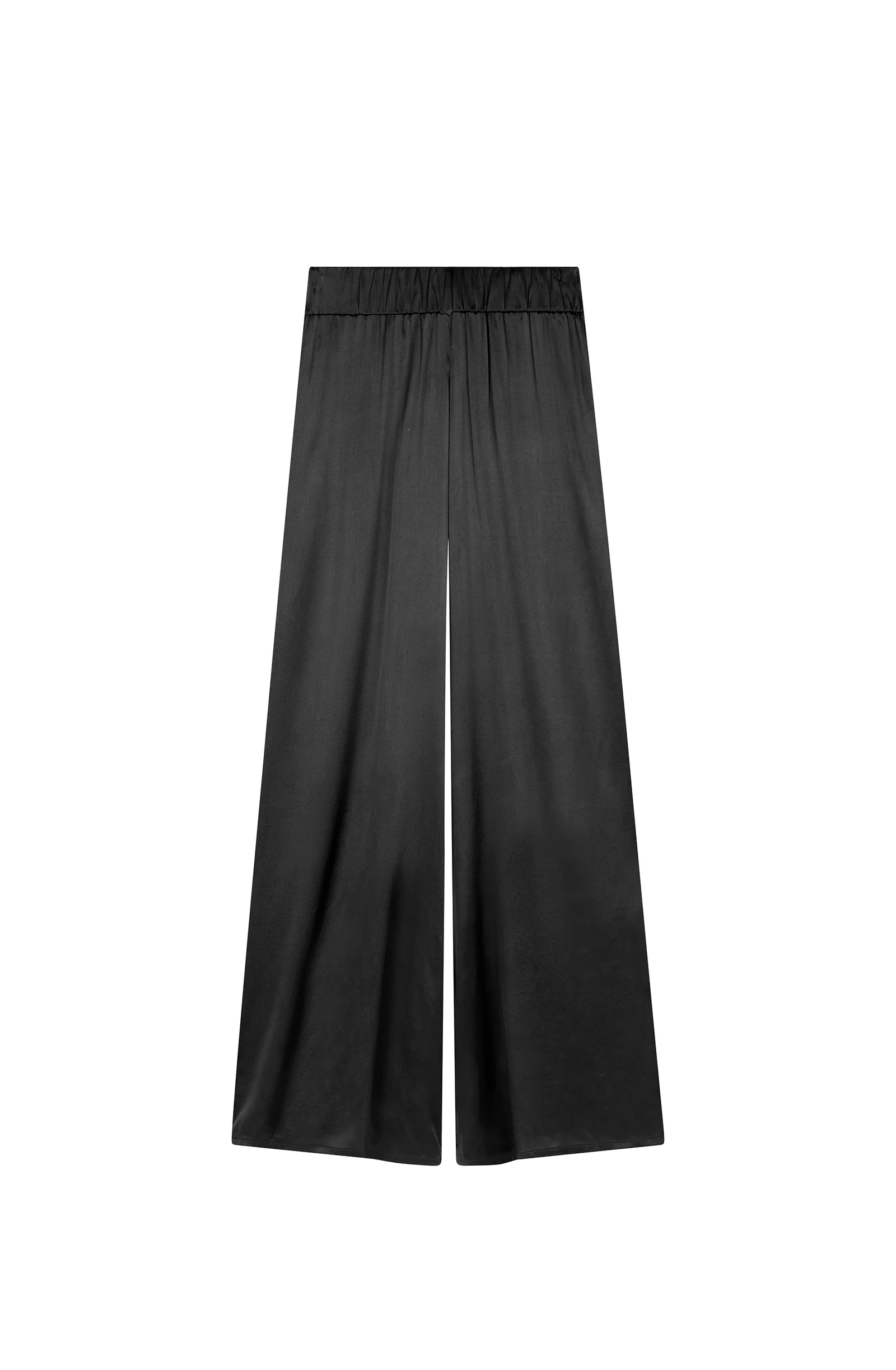 tom Pantalon large noir en soie Noir
