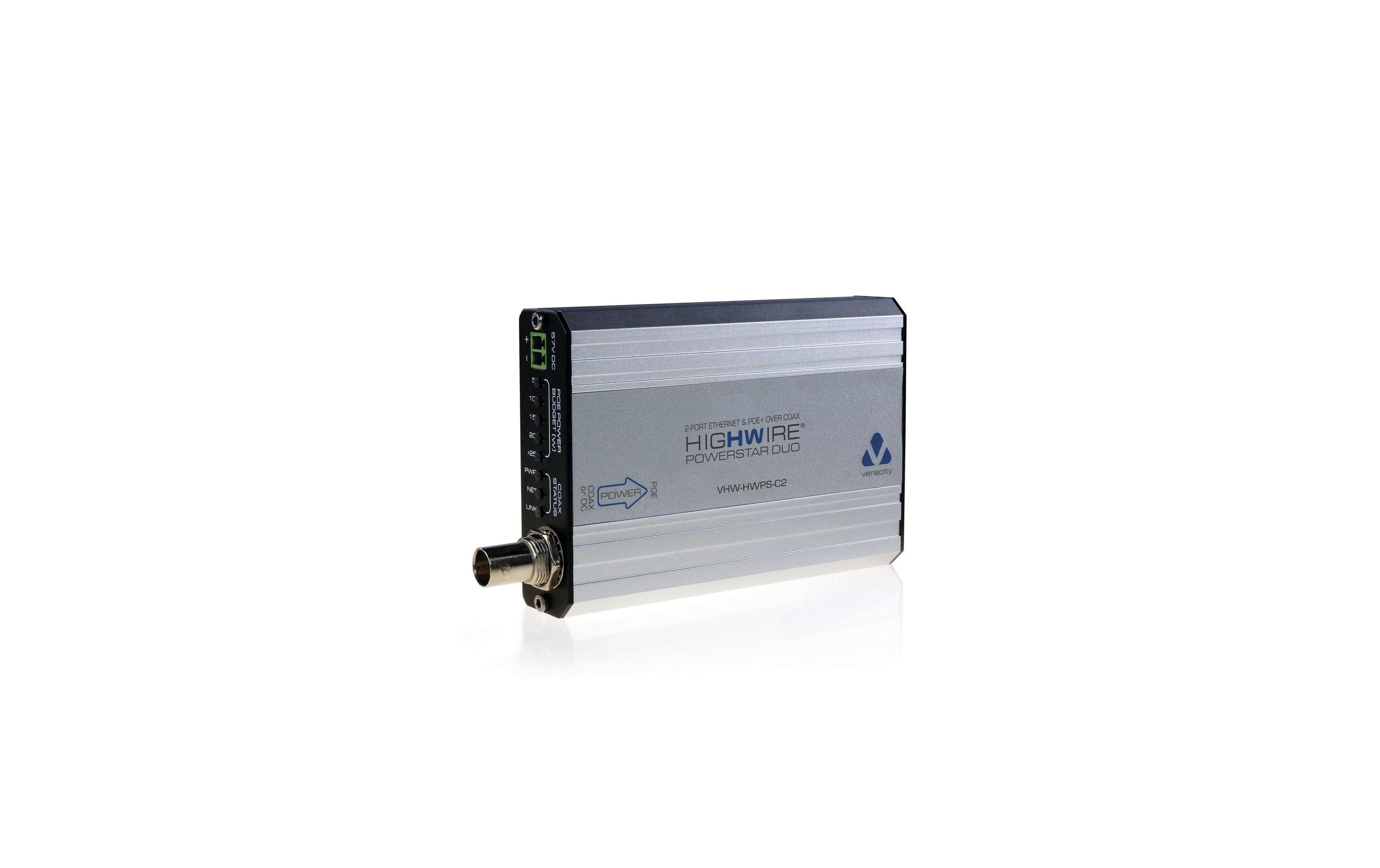 PoE+ Converter HIGHWIRE Powerstar Duo 2 Ports<br>2-Port-Kameraadapter für Ethernet und POE über Koax
