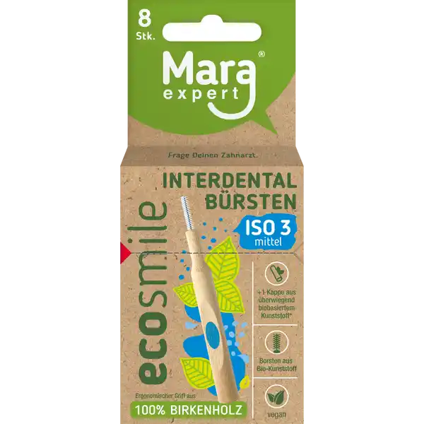 Ecosmile Holz Interdentalbürste ISO 3 mittel