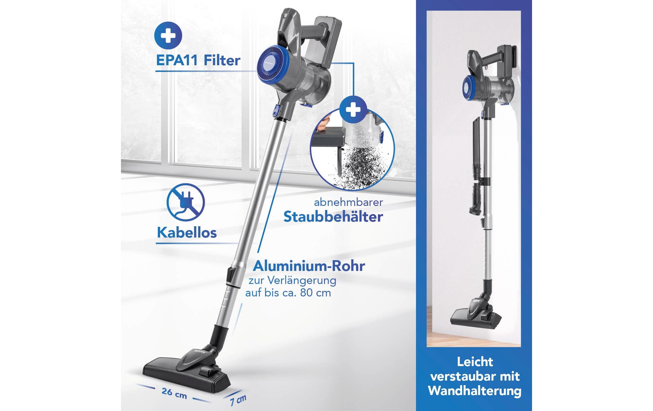 Akku-Hand- und Stielsauger Anthrazit/BlauKabelloser Akkusauger