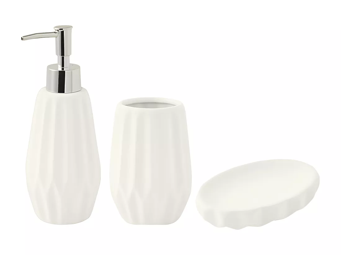 Set de salle de bain 3 pièces 3 pièces en céramique blanc
