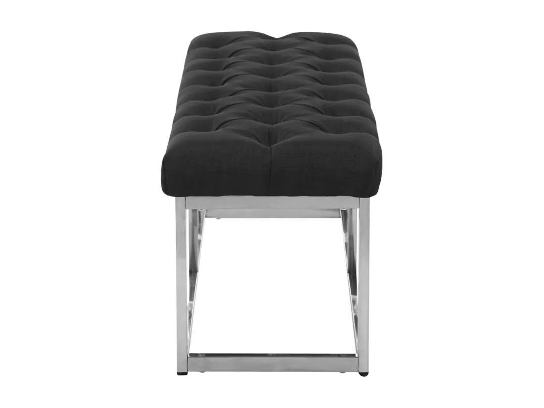 Banquette - Tissu & Acier inoxydable - Gris foncé - Amun