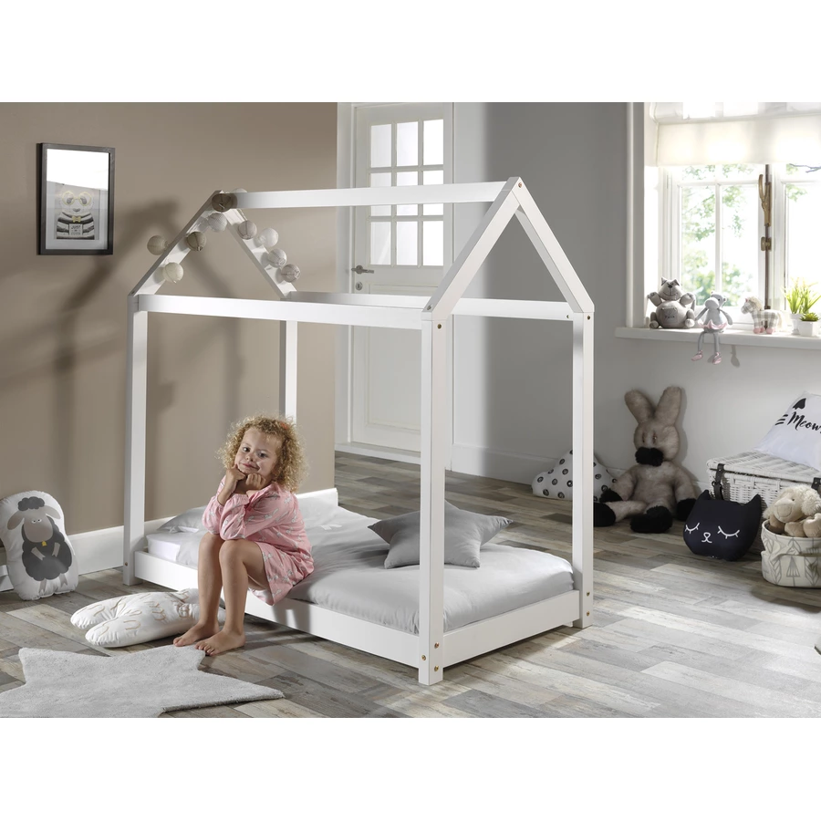 VIPACK Hausbett Cabane 70 x 140 cm weiß