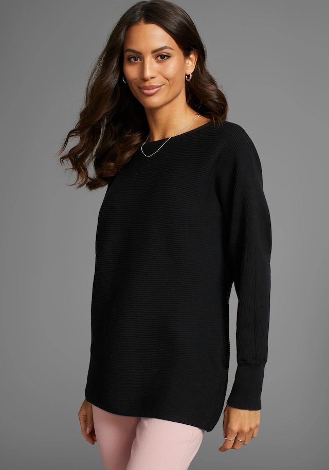Laura Scott Rundhalspullover , in oversized Form mit Rippstruktur