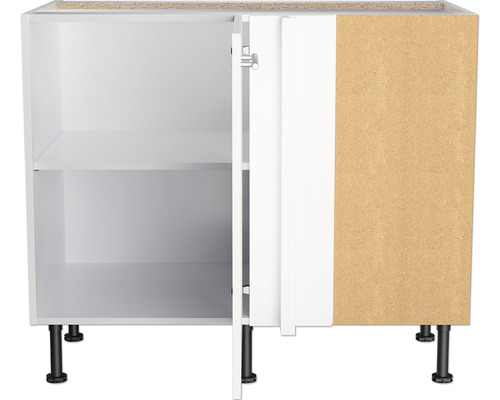 Optifit hoekonderkast Bengt932 BxDxH 100x58,4x87 cm wit mat gedemonteerd scharnier omkeerbaar (links of rechts te monteren)