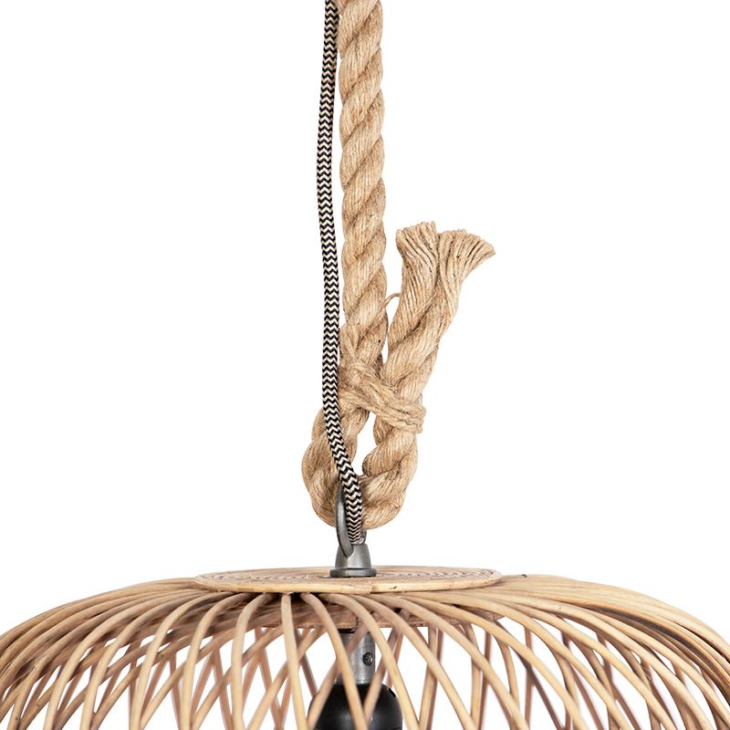 Smart landelijke hanglamp rotan incl. Wifi G125 lichtbron - Calamus