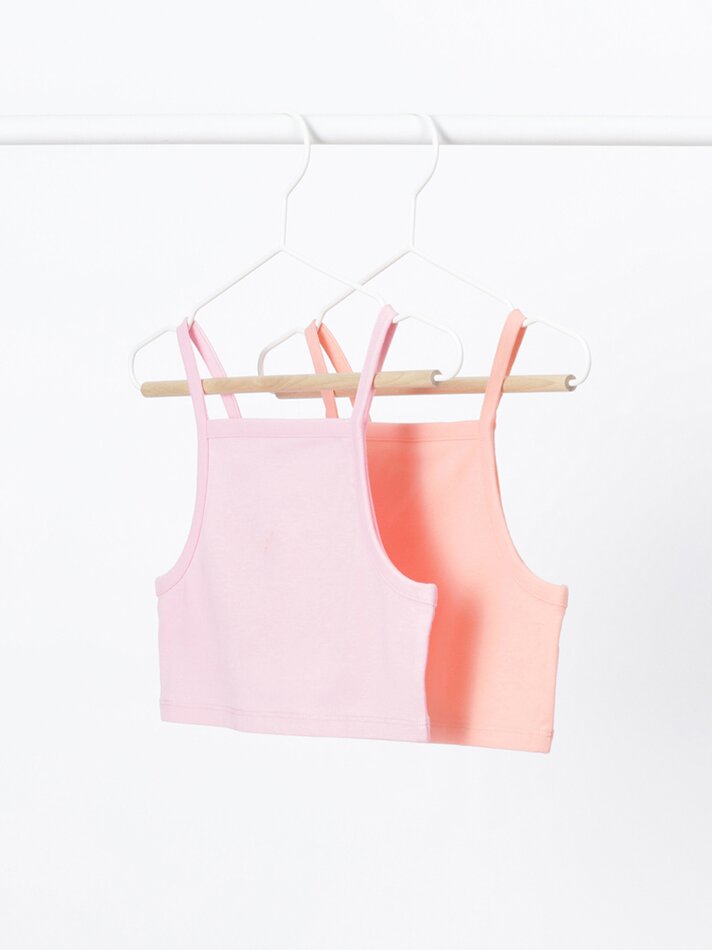 Conjunto com 2 regatas básicas - Rosa Fluorescente