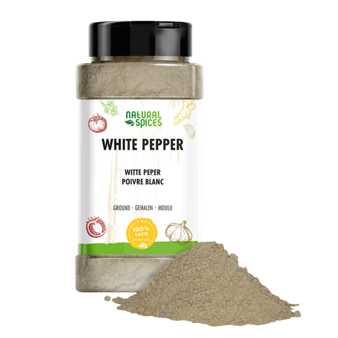 Natural Spices Peper wit gemalen 500 gram