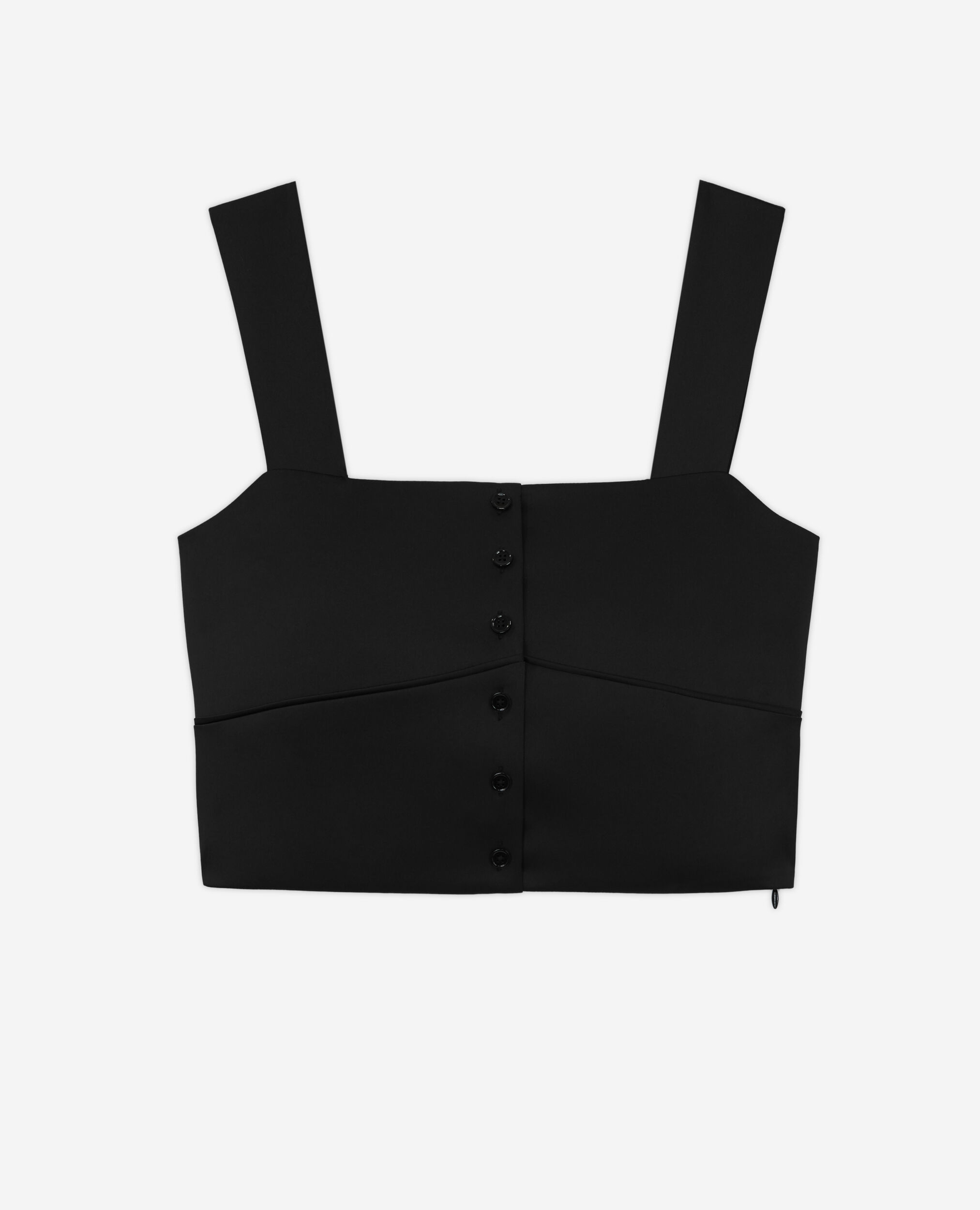 Top court noir avec boutonnage