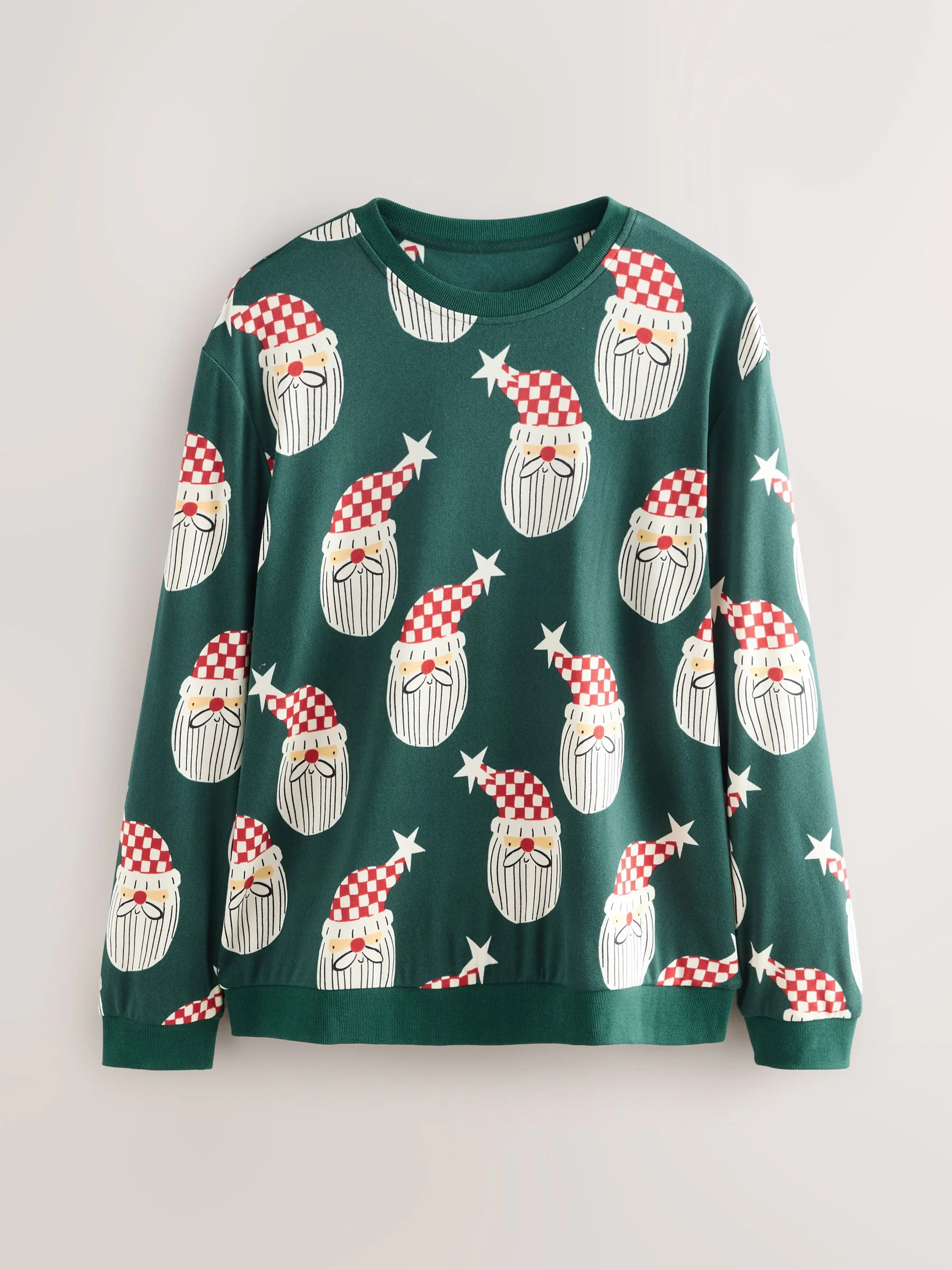Groen met kerstmanprint - Bijpassende familie Kerstmis Pyjama's met Lange mouwen