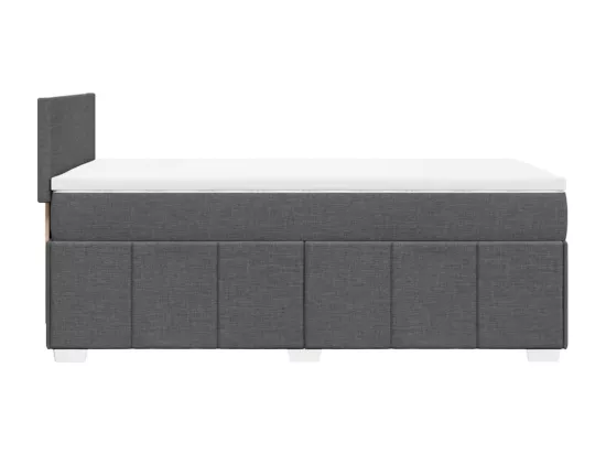 Sommier à lattes de lit et matelas Gris foncé 90x190 cm Tissu