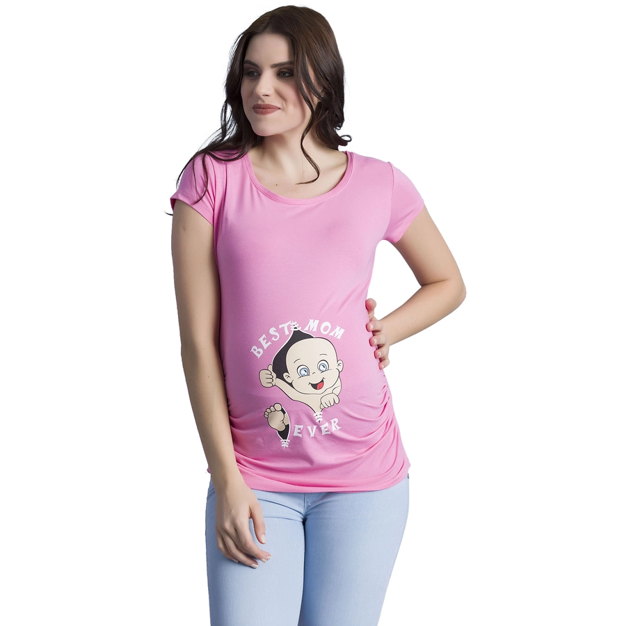 M.M.C. Umstandsshirt Best Mom Ever mit Motiv Rosa