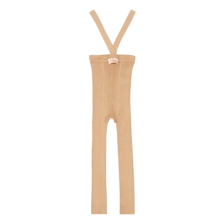 Silly Silas Collants à Bretelles Coton Bio Sans Pieds | Marron glacé