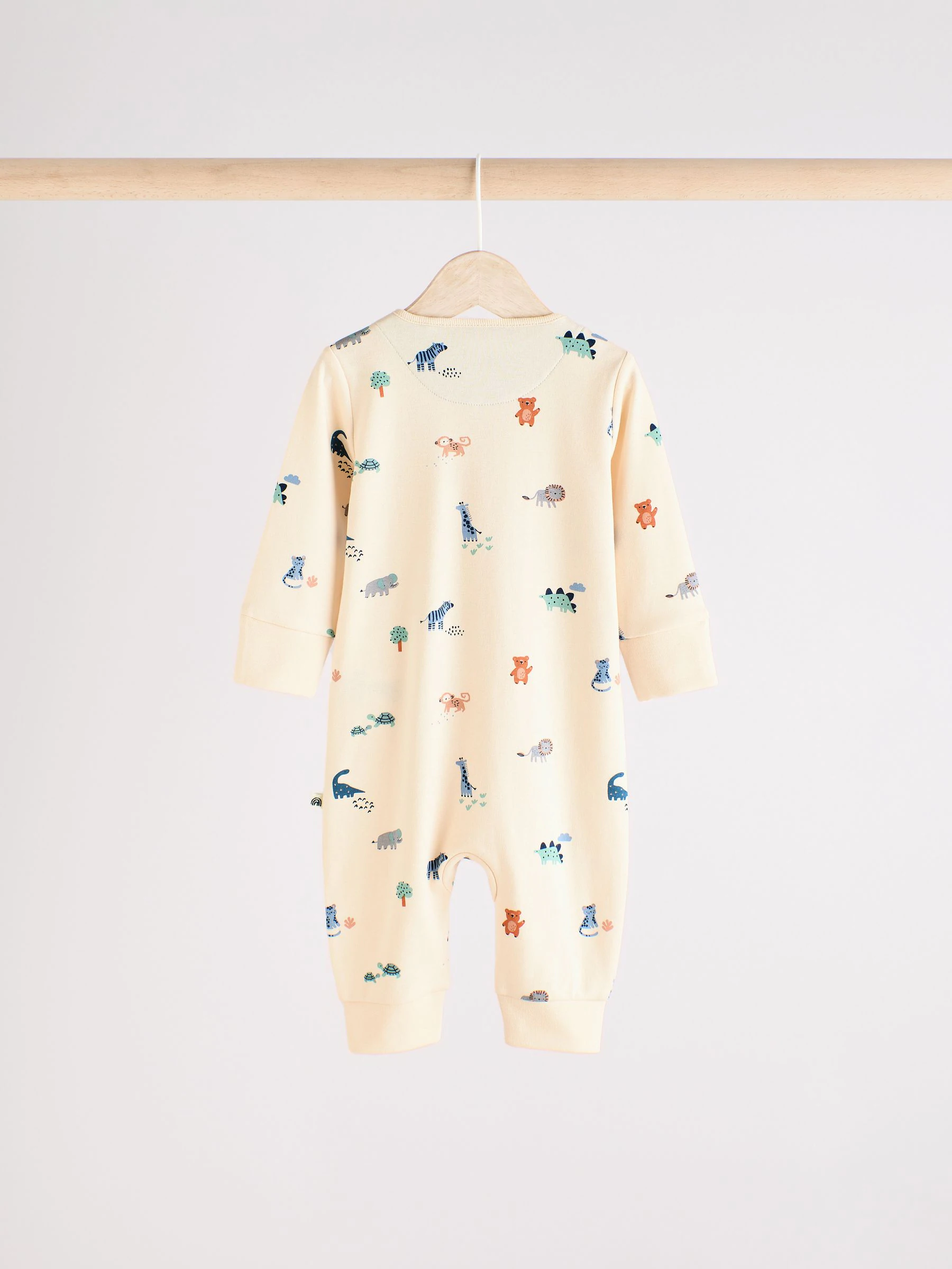 Blauwgroen - Verpakking van 3 baby-pyjama's met rits en print (0mnd -3jr)