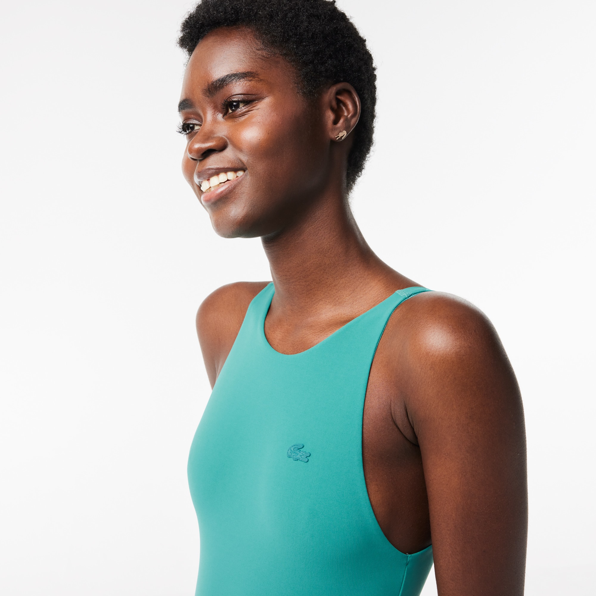 Maillot de bain une pièce femme Lacoste en polyamide recyclé Maillots de bain - Bleu - Lacoste - Femme