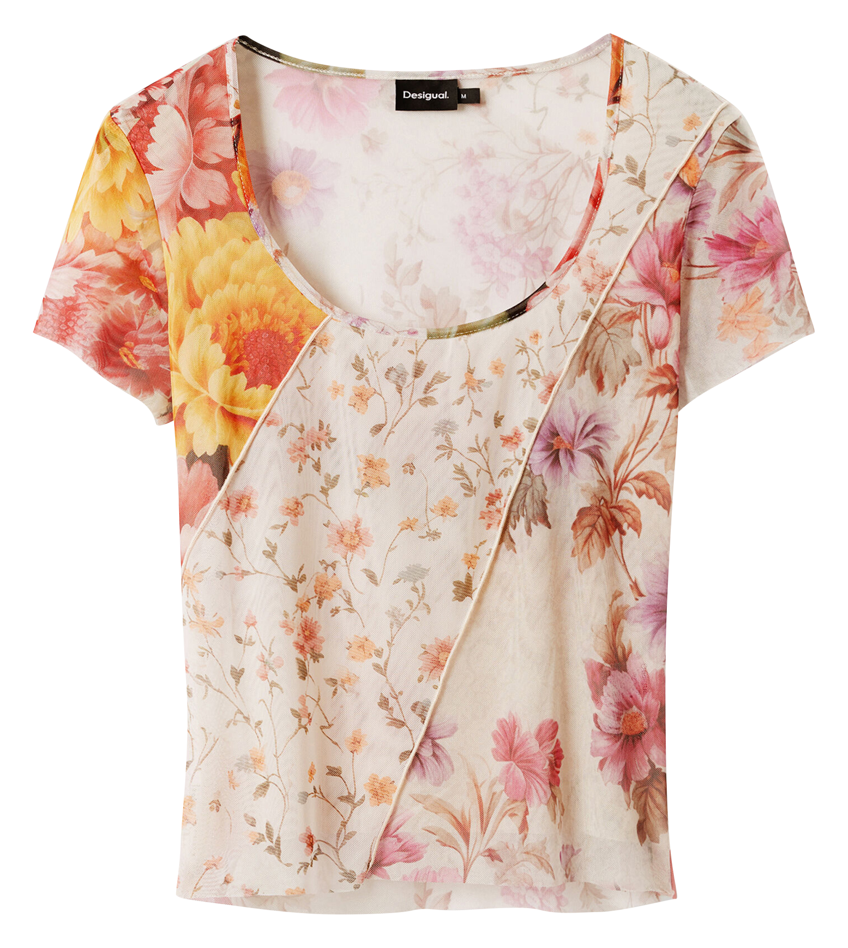 Top en tulle imprimé patchwork | Multicolore