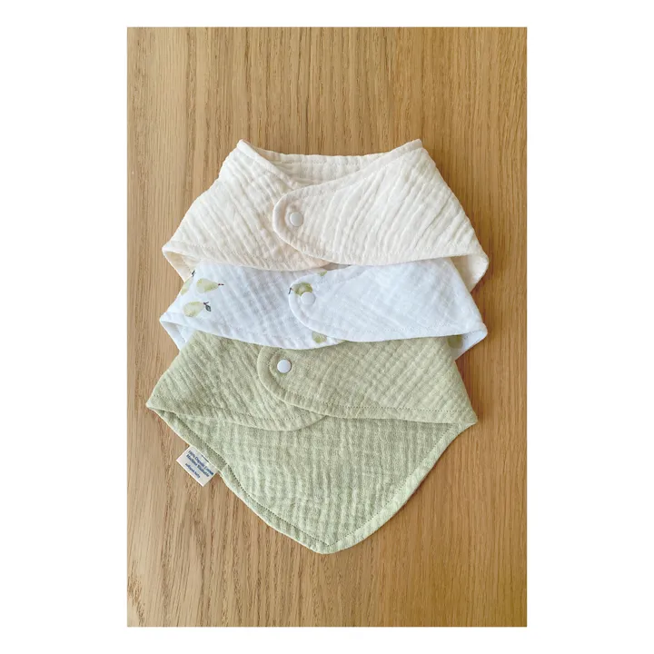 Soft Spot Bavoirs bandana en coton bio - Set de 3 | Garden