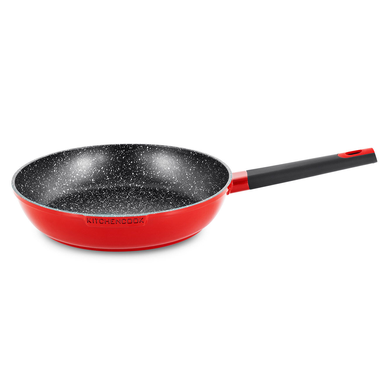 Kitchencook Poêle en fonte d'aluminium rouge - D.30 cm