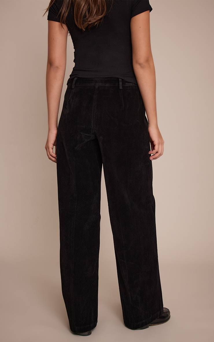 Noir Pantalon Droit En Synthétique