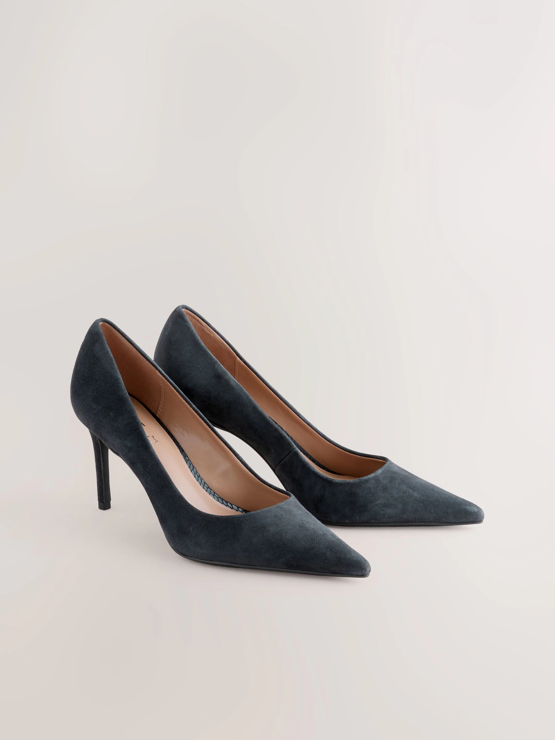 Marineblauw suède - Leren mid-court pumps