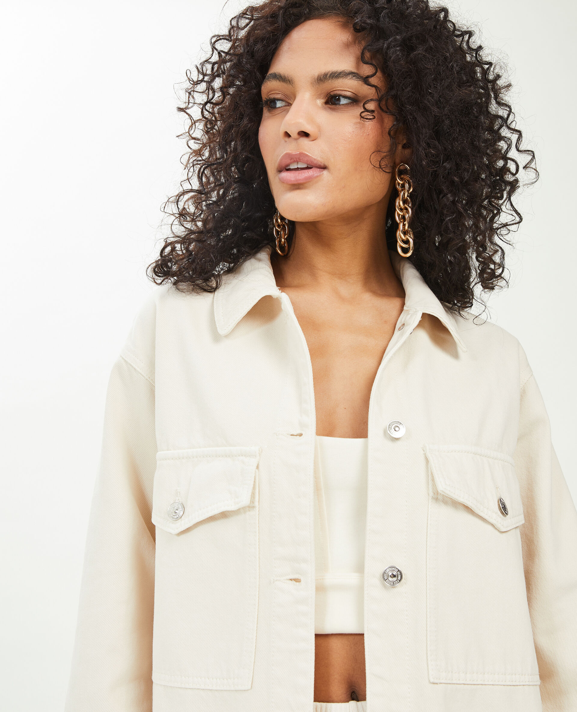Surchemise en coton épais - Blanc