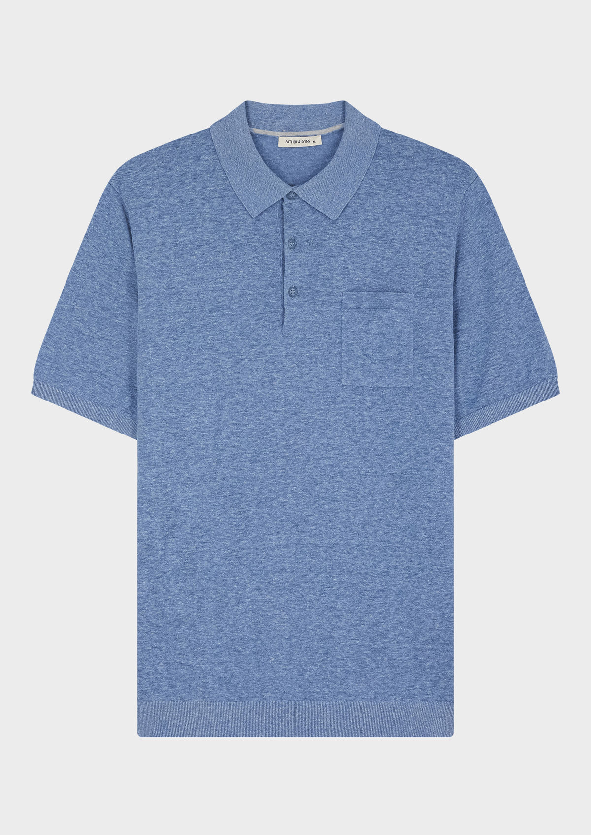 Polo manches courtes Slim en maille unie bleu azur