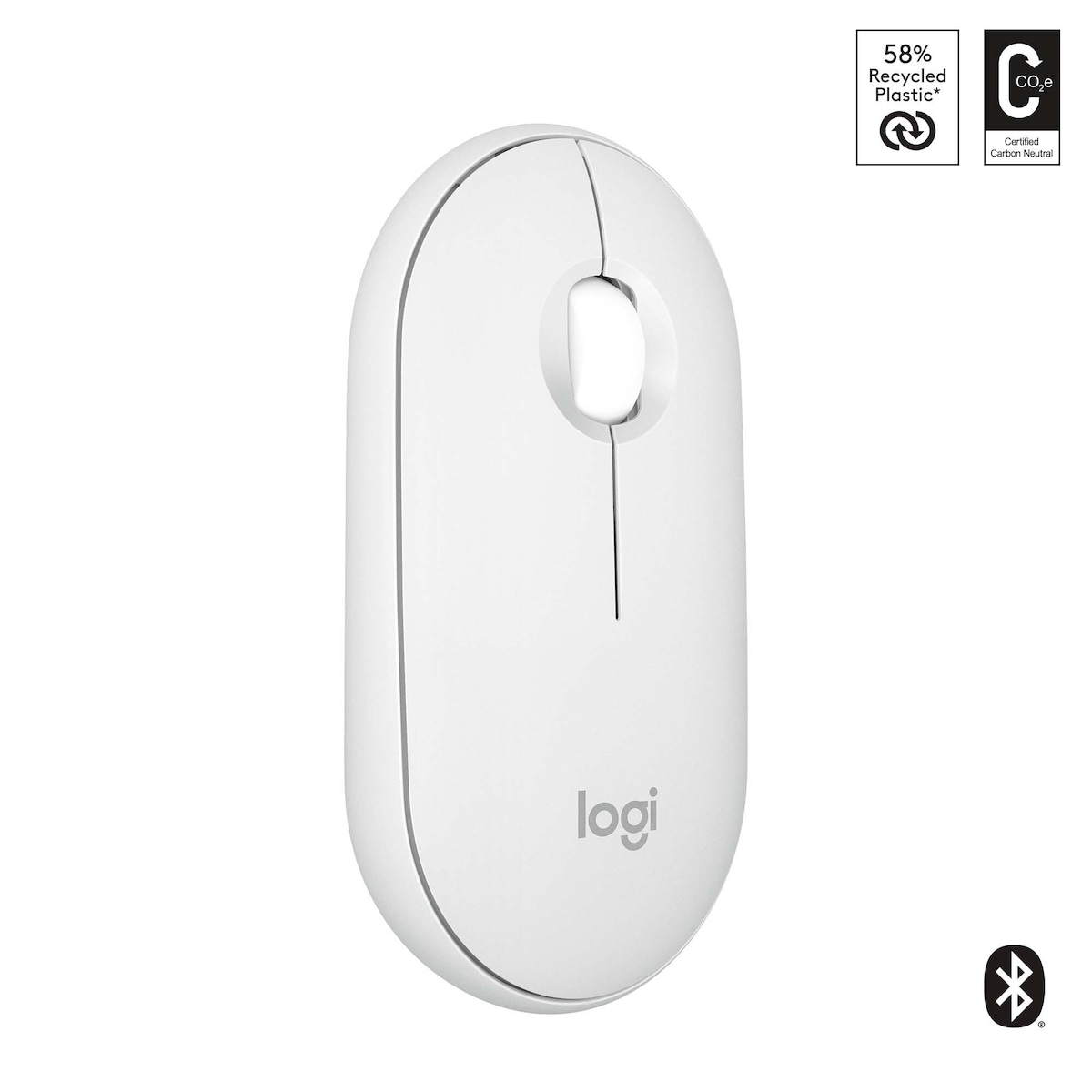 Logitech Pebble Mouse 2 M350s trådløs mus (Off-White)