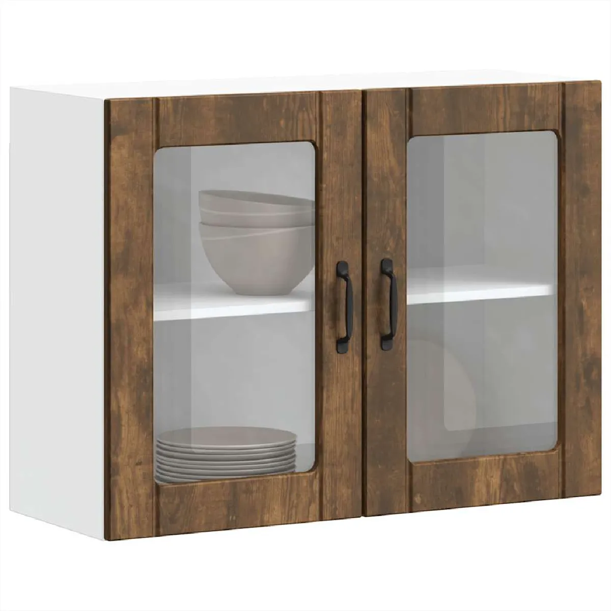 vidaXL Armoire murale cuisine porte en verre Lucca