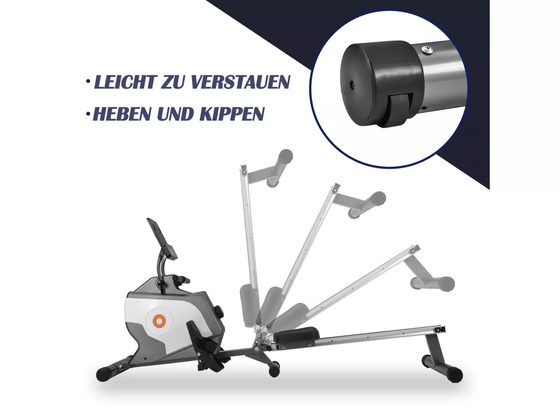 Rameur magnétique Rameur pliable avec système de serrage magnétique, moniteur LED (ne comprend pas le PAD)