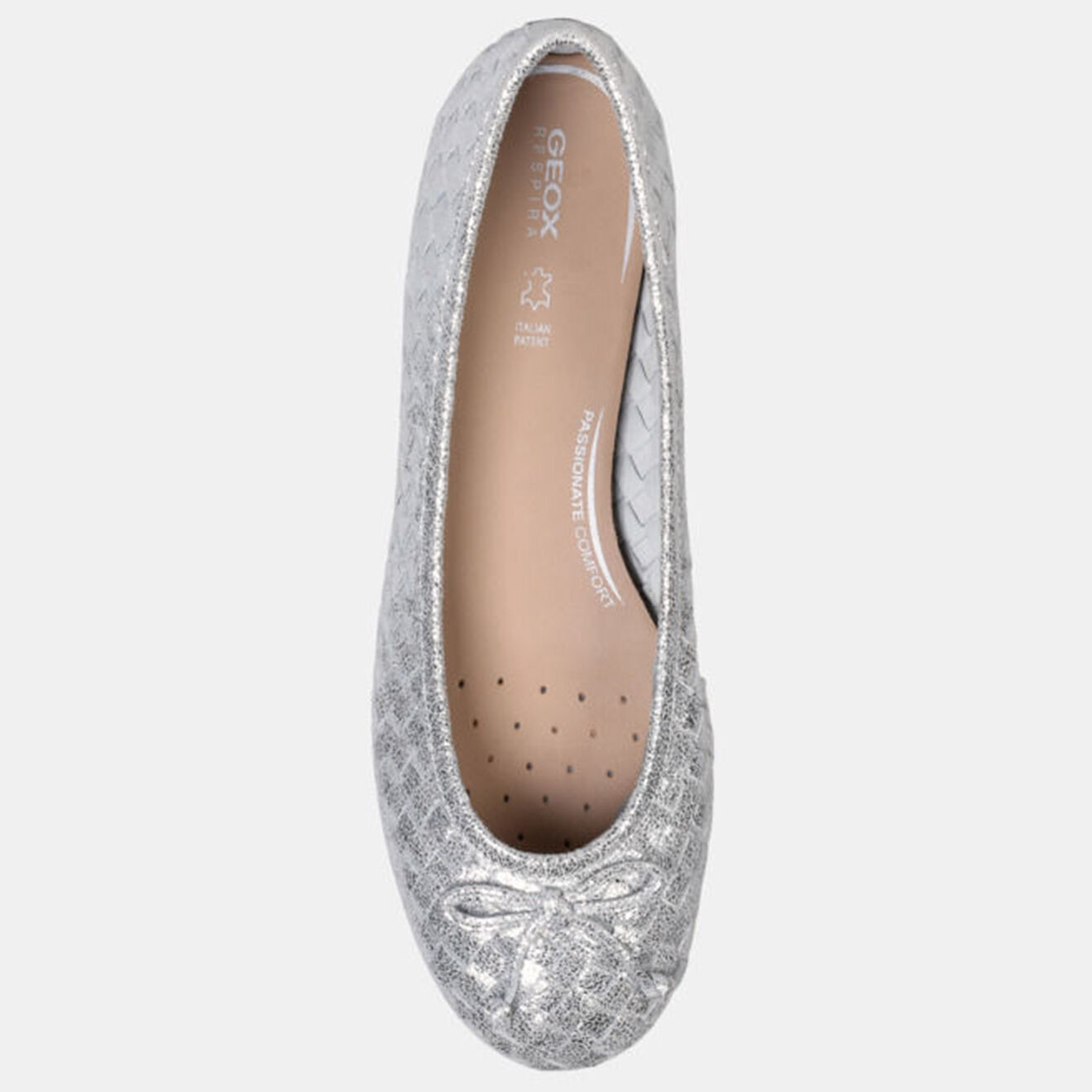 Geox Ballerines en Cuir Palmaria argentées