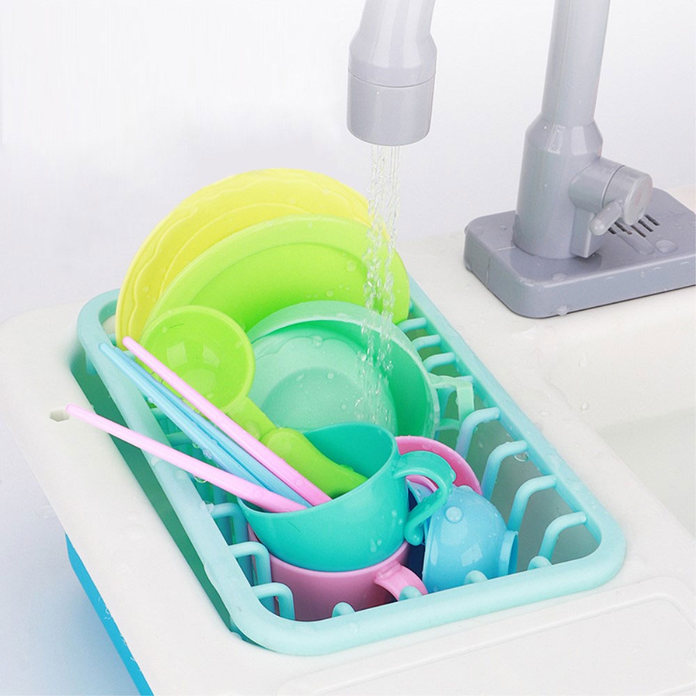 (21-tlg. Set) Kinder Spielzeugküche Küchenspielset mit fliessendem Wasser   Töpfe / Kochlöffel etc.
