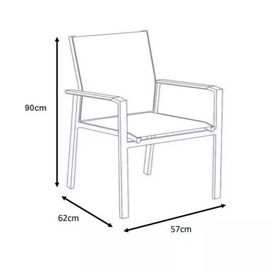 Fauteuil de jardin aluminium et bois teck empilable Bali Blanc