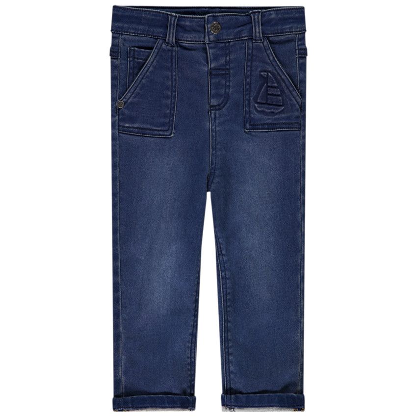 Jean en denim avec print embossed voilier pour bébé garçon - Bleu moyen
