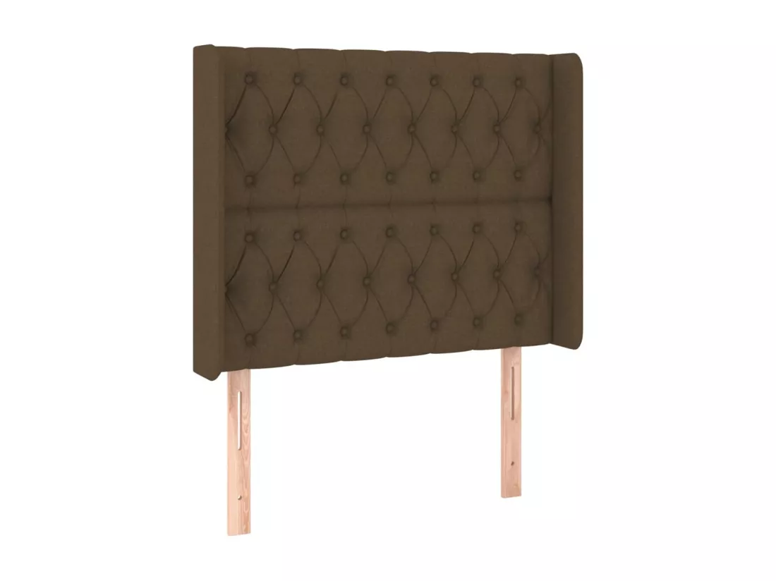 Sommier tapissier et matelas et LED Marron foncé 90x190cm Tissu
