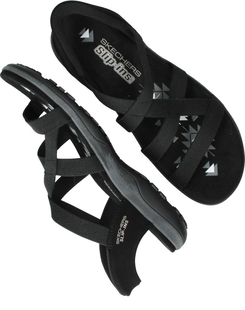 Skechers Slip-Ins Reggae Slim Sandalen Zwart Dames