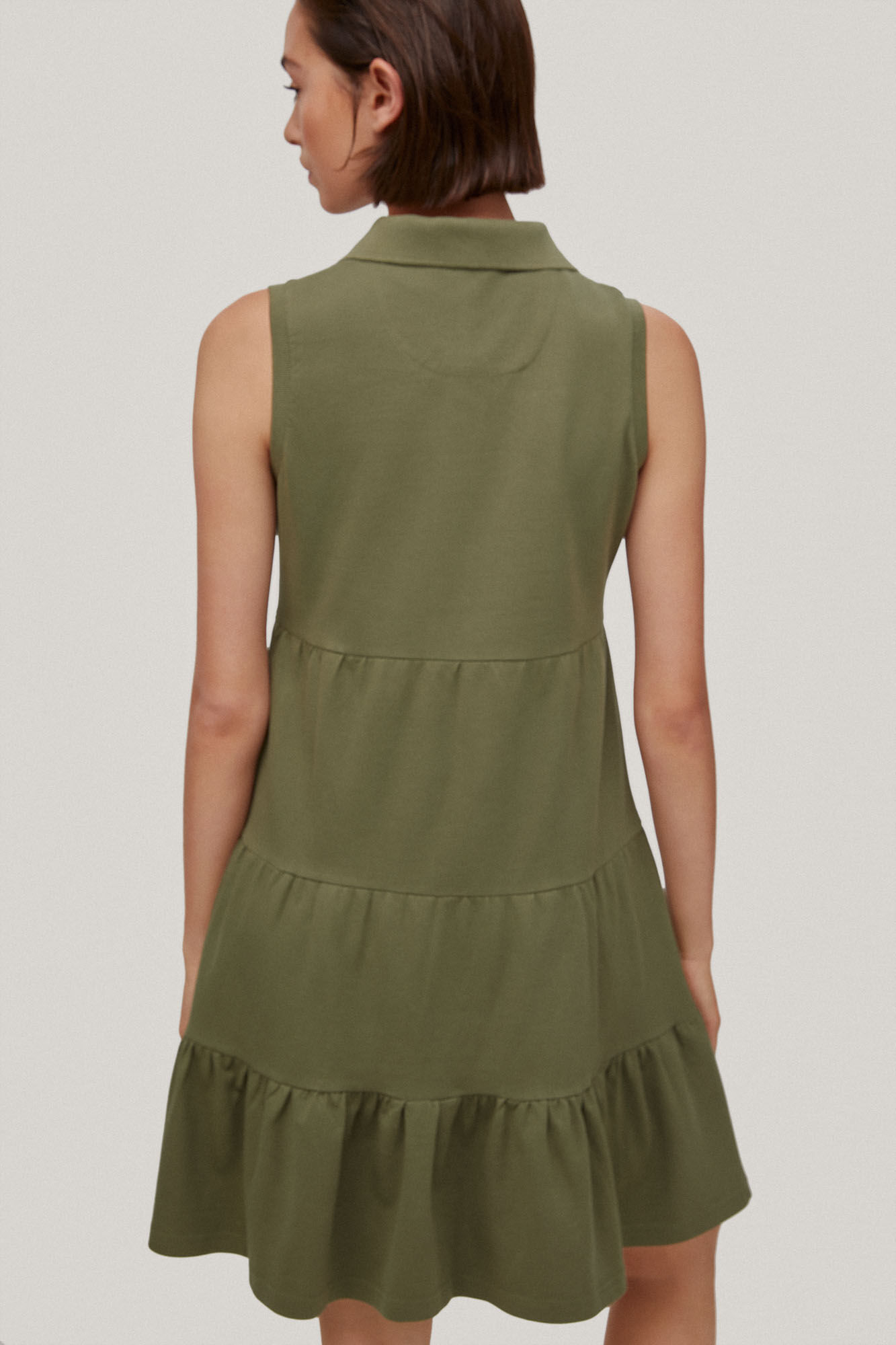 Vestido polo volantes - Verde